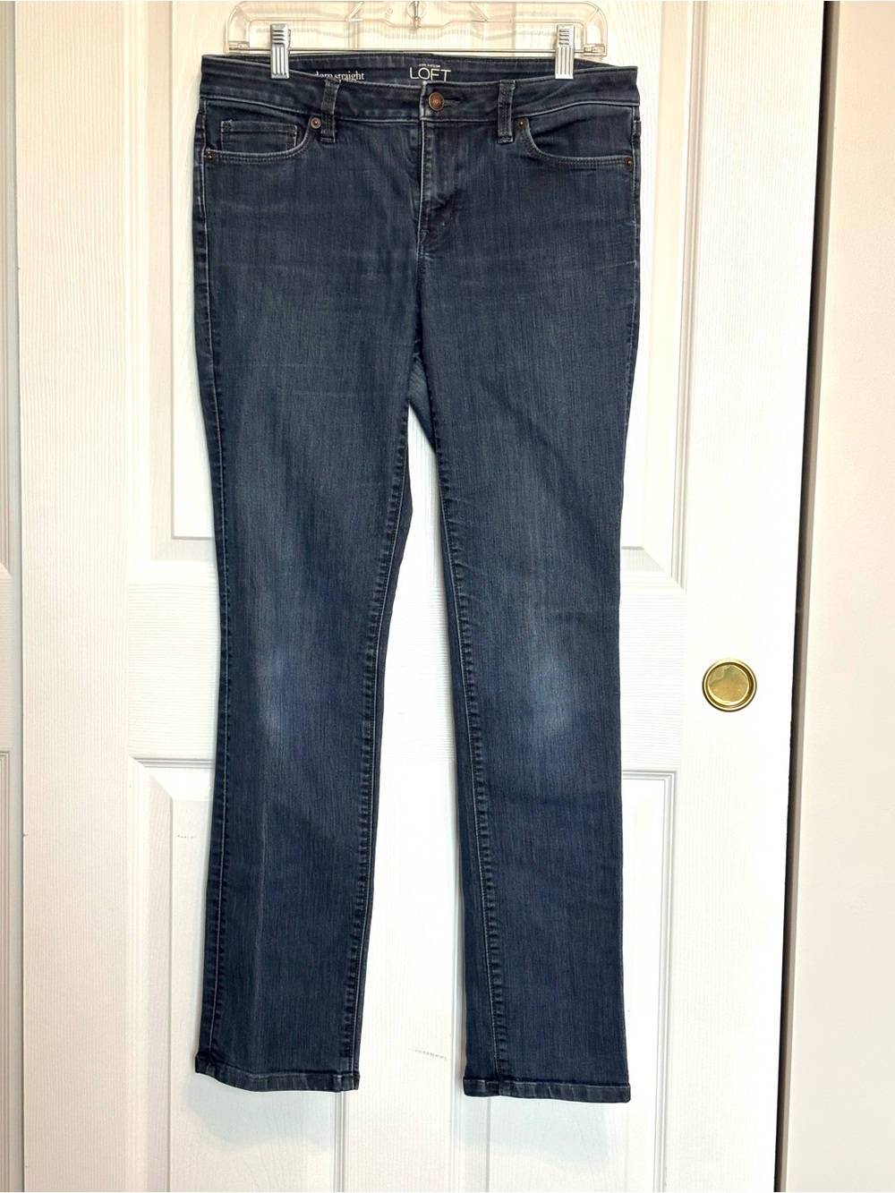 Ann Taylor LOFT Straight Leg Jeans in Dark Wash Blue Denim Women’s 29 / 8